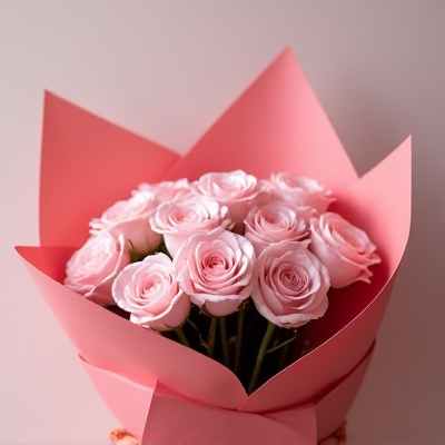 粉玫瑰花束