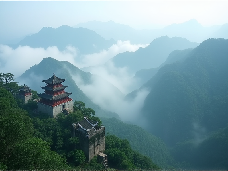 白云山,云雾缭绕的山峰