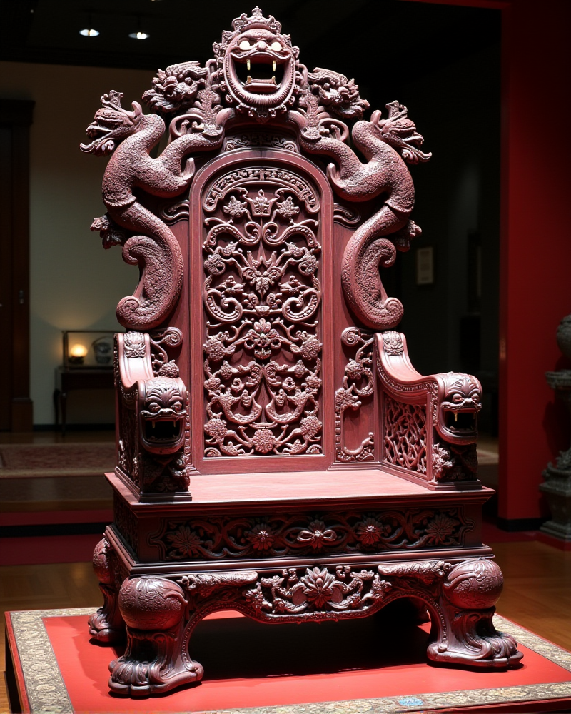 紫檀龙纹宝座