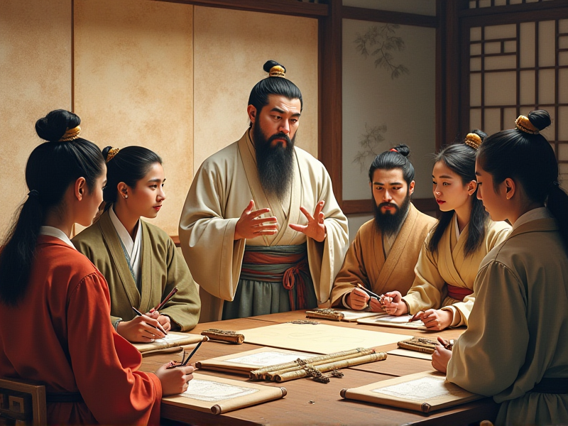 孔子早年讲学场景