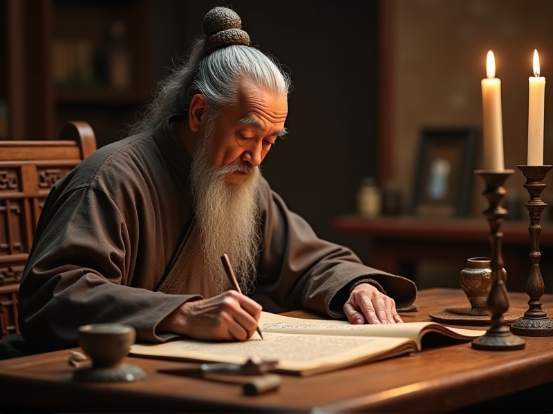 孔子晚年著述场景